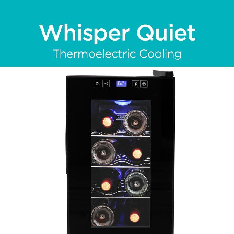 BLACK+DECKER 8-Bottle LED Display Single Zone Freestanding Wine Refrigerator