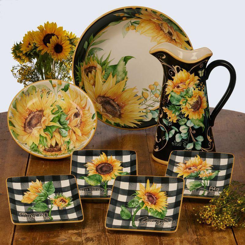 Certified International Sunflower Fields Set/4 Soup/Pasta Bowl