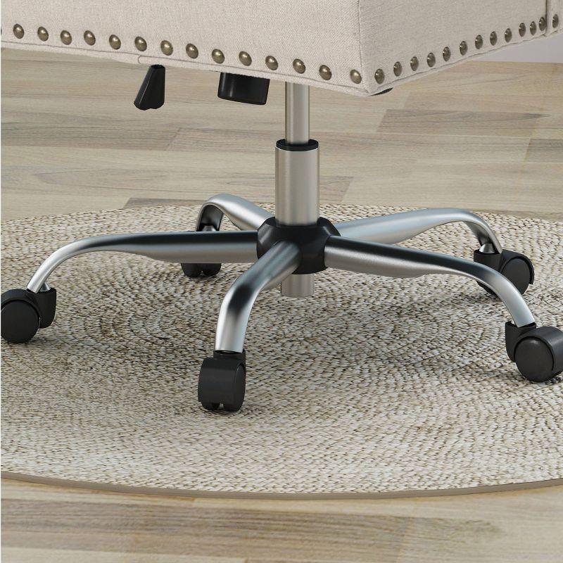 Chiara Home Office Fabric Desk Chair Light Brown - Christopher Knight Home: Chrome Base, Gas Lift, Swivel Function