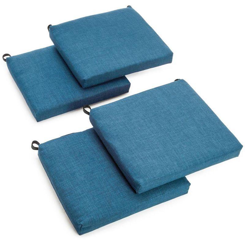 Blazing Needles, 20-inch by 19-inch Solid Outdoor Spun Polyester Chair Cushions (Set of 4)