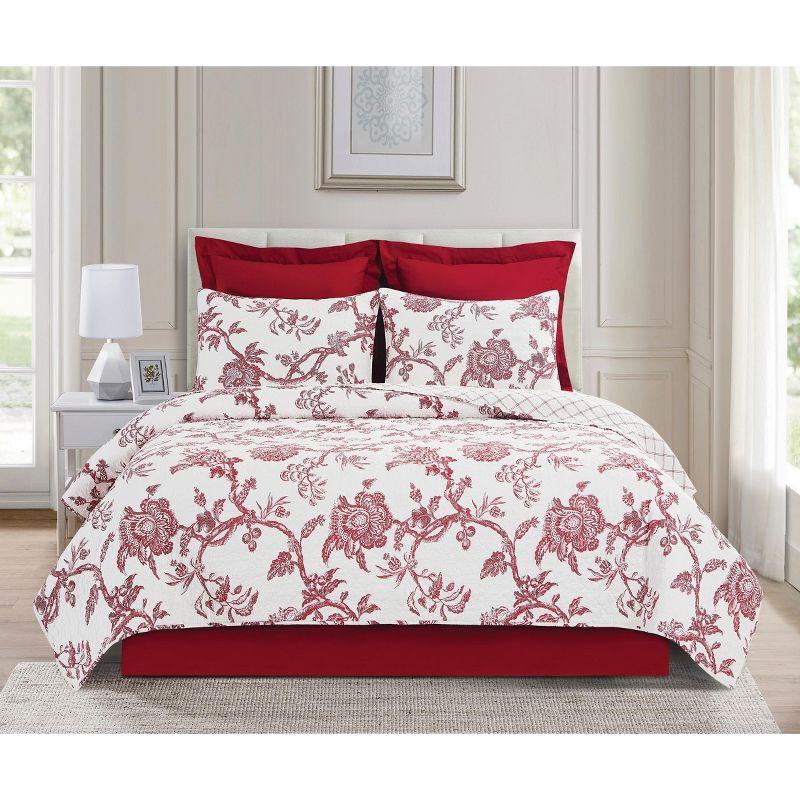 C&F Home Colonial Williamsburg Arcadia Red King Quilt Set