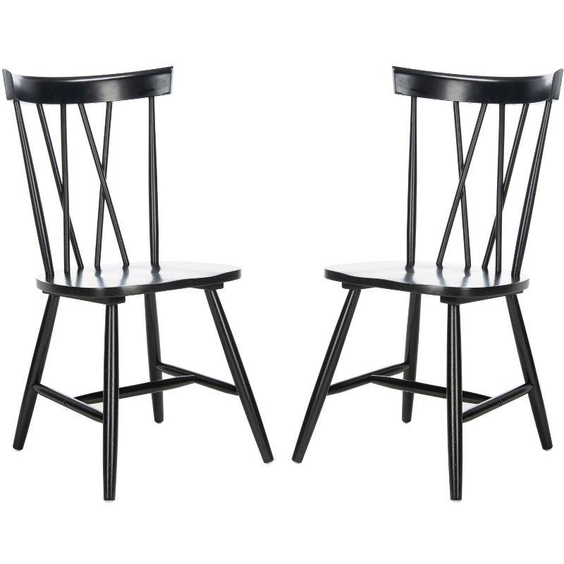 Friar Dining Chair (Set of 2) - DCH1401 - Black - Safavieh