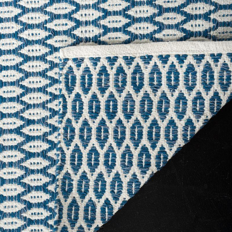 Coastal Charm Blue/Ivory Hand-Woven Cotton & Wool Rug 3' x 5'