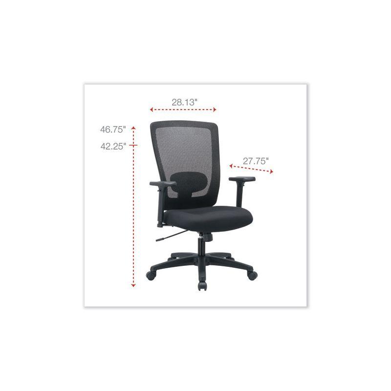 Executive High-Back Black Mesh Swivel Chair with Adjustable Arms