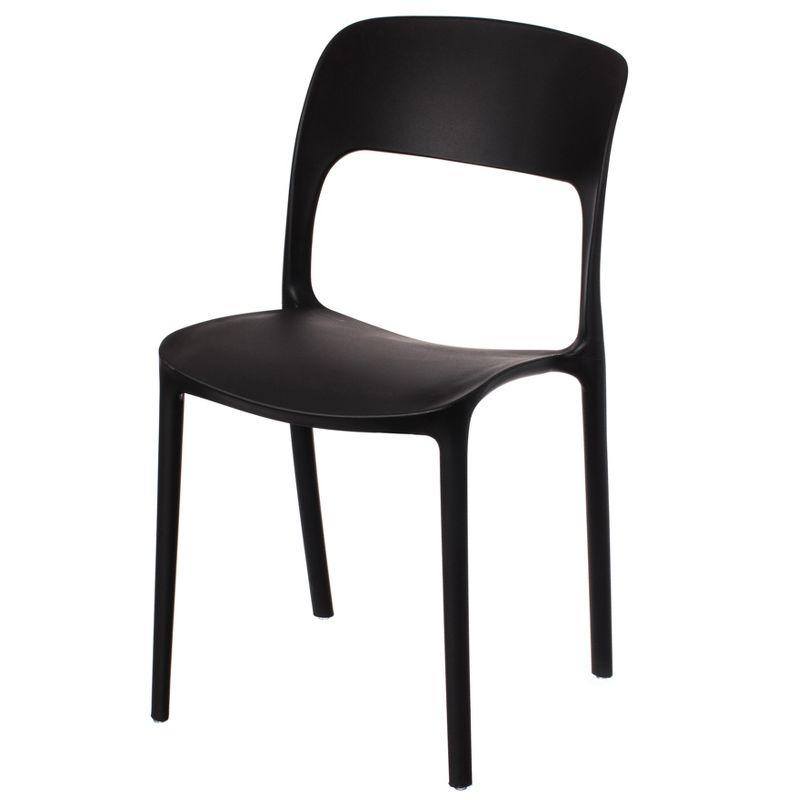 Black Matte Plastic Curved Back Dining Chair