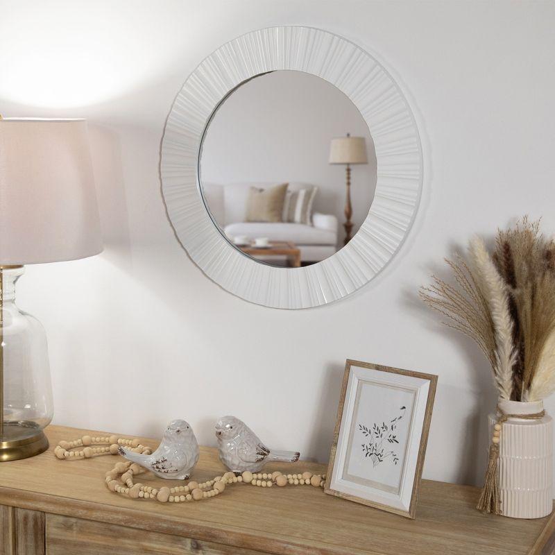 Elegant 20" Contemporary Fluted Round Mirror Wall Decor