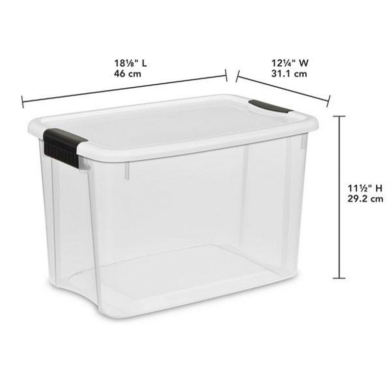 Sterilite 30 Quart (6 Pack) & 18 Quart (6 Pack ) Clear Plastic Stackable Storage Container Bin Box Tote with White Latching Lid Organizing Solution