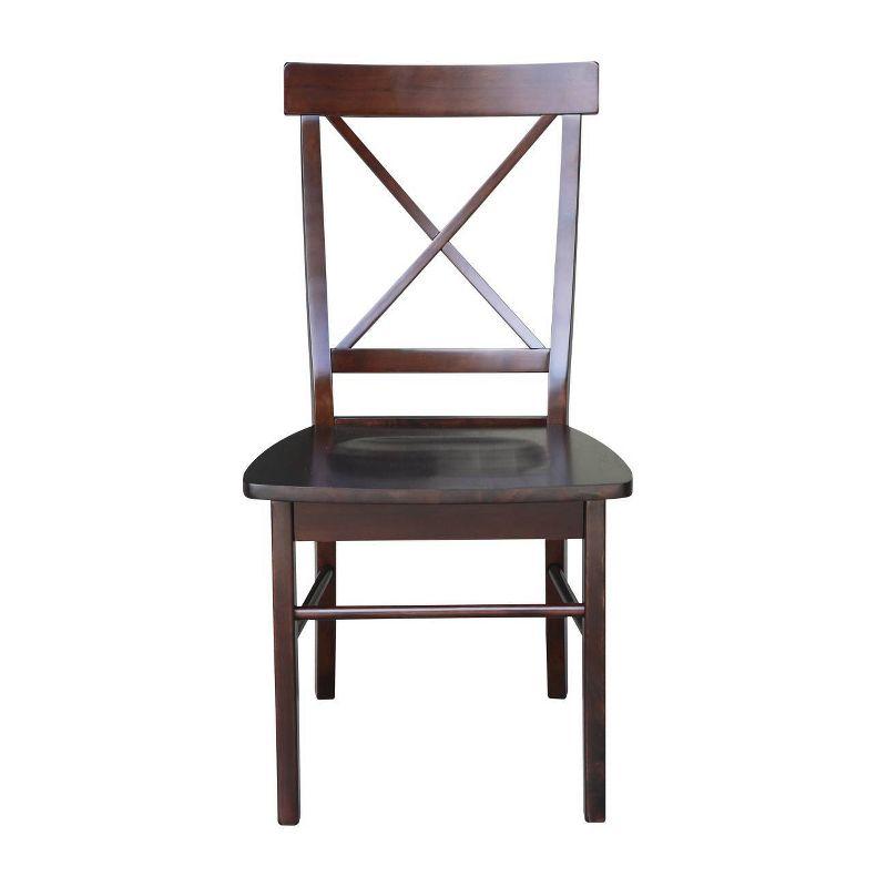 Java High Cross Back Solid Wood Side Chair Set