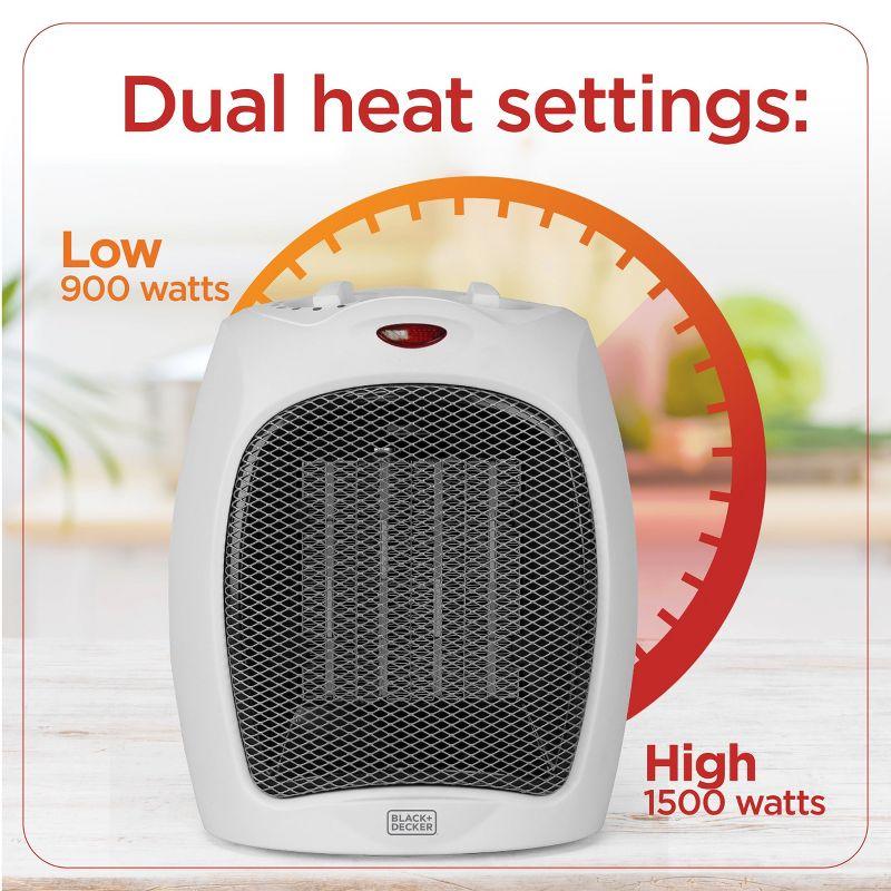 BLACK+DECKER Personal 1500 Watt Electric Fan Compact Heater with Manual Control