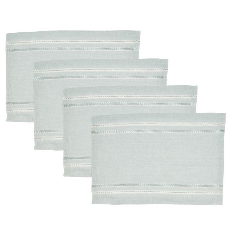 Blue-Grey Stripe Cotton Placemat Set of 4