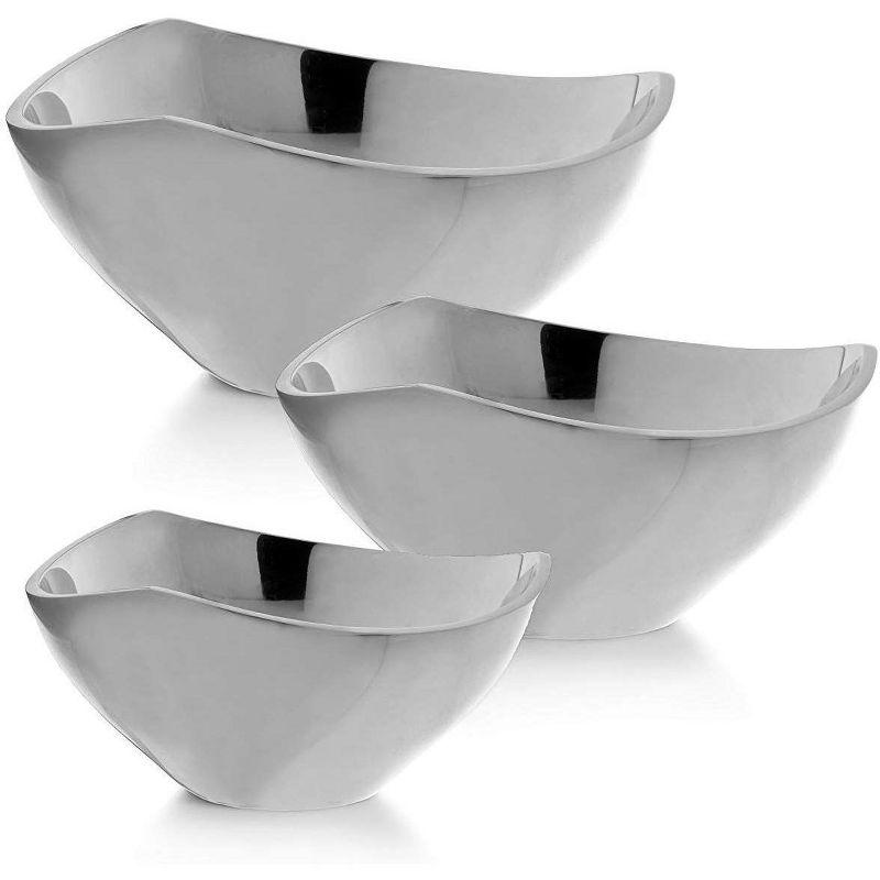 Nambe Tri-Corner Metal Alloy Serving Bowl, Silver