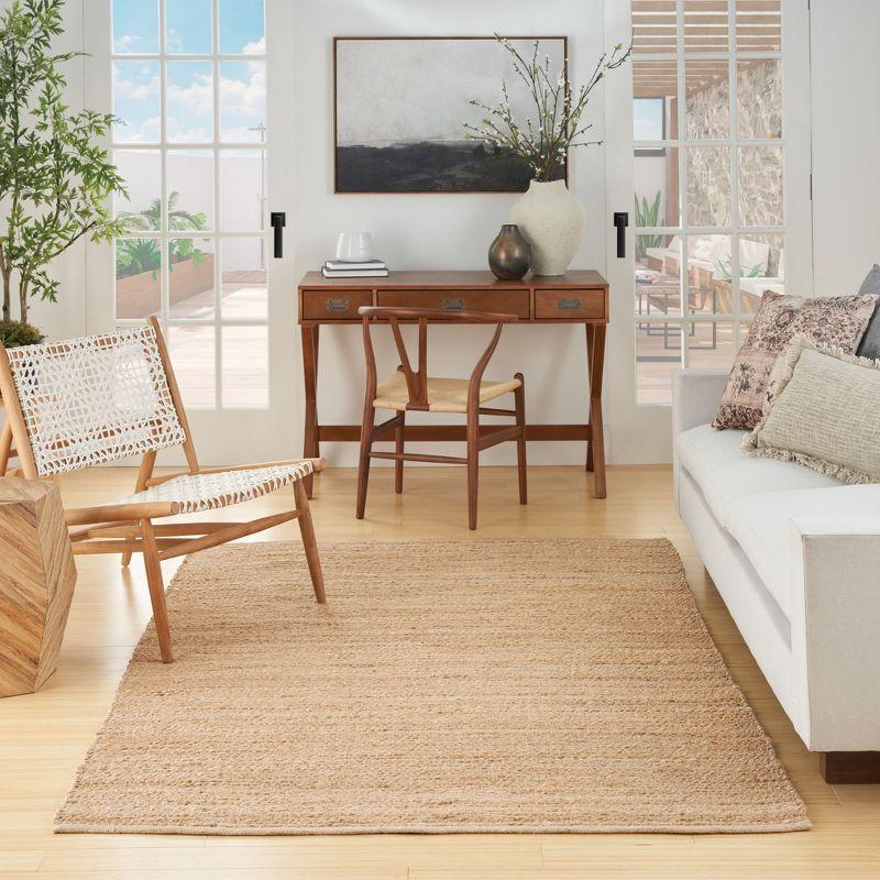 Nourison Hand Woven Natural Jute Indoor Rug Bleached 5' x 7'