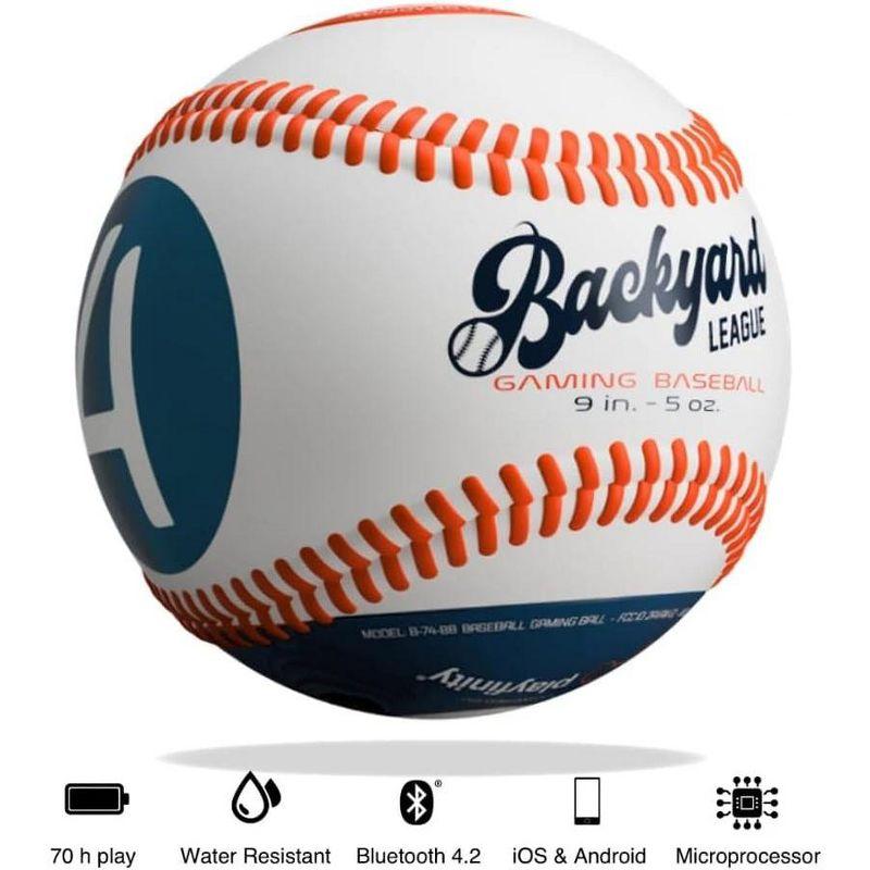 Playfinity Backyard League Gaming Baseball For Kids | Real Baseball with Sensors and App | Play, Train, Analyze and Connect with Others - White