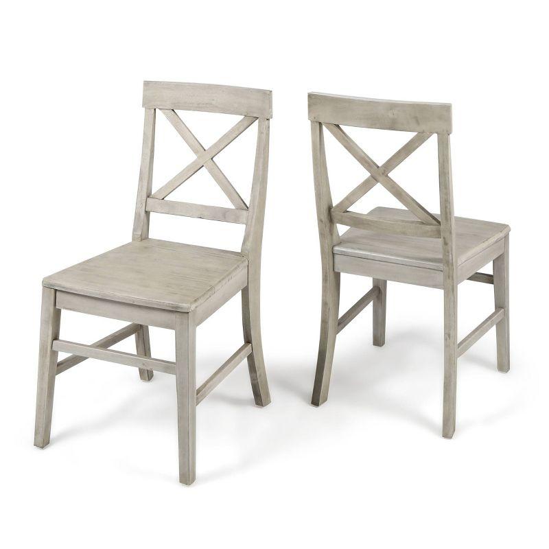 Kaniz Farmhouse Acacia Wood Dining Chairs