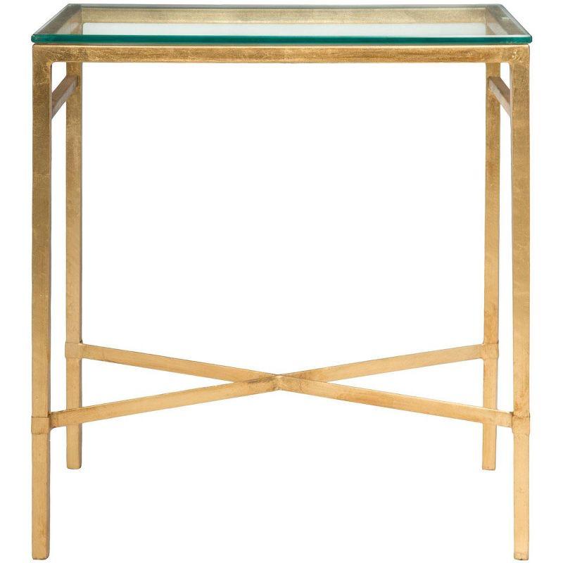 Viggo Side Table - Gold/Glass - Safavieh.