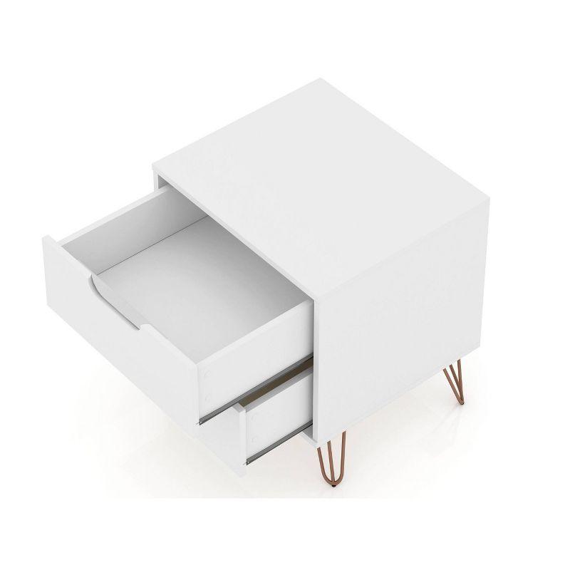Everly Quinn Comfort Rockefeller Nightstand With Drawers, Mid Century Modern Bedside Table, Minimalist Display And Storage Organizer, Ideal For Bedroom And Living Room