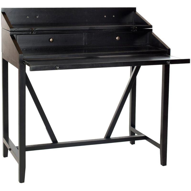 Wyatt Writing Desk With Pull Out - AMH6509 - Black - Safavieh Couture