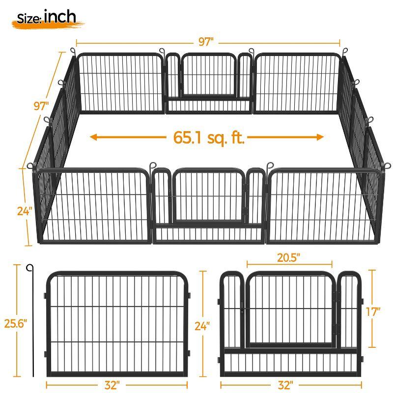 Black Heavy Duty Metal 12-Panel Pet Playpen