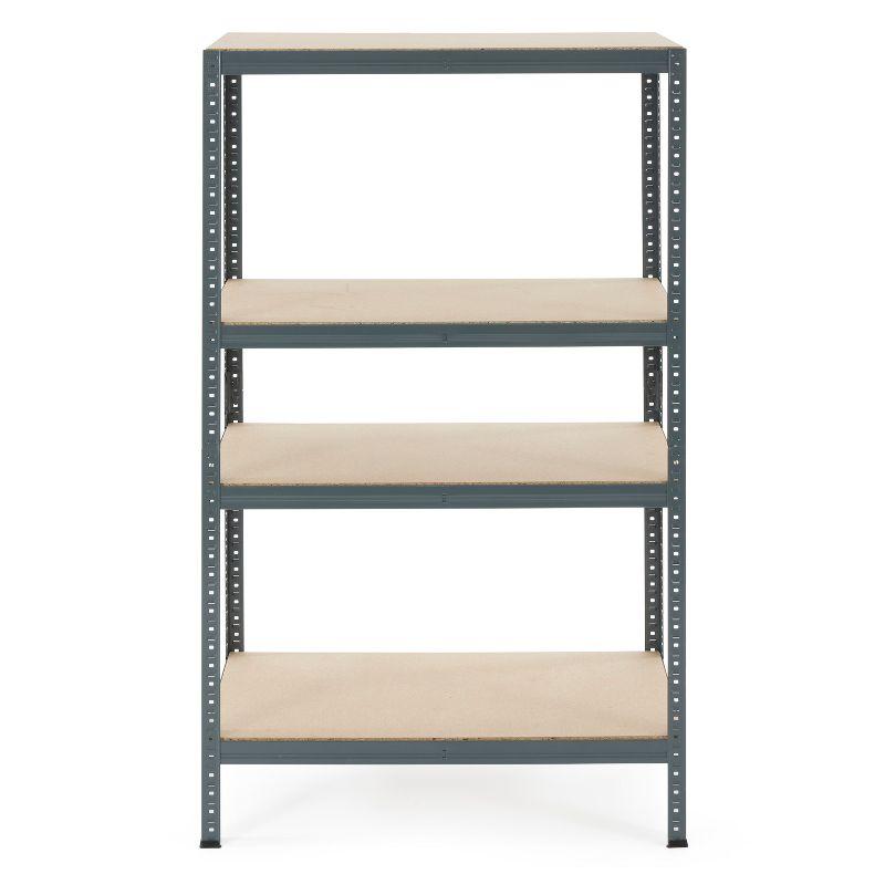 Gray 36x60" 4-Tier Adjustable Steel Storage Shelving Unit