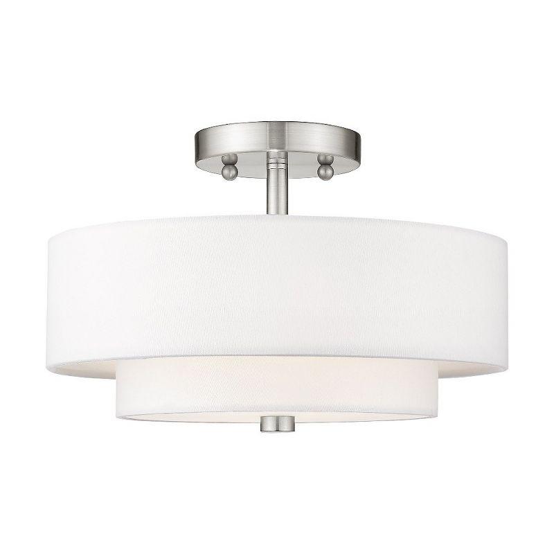 Livex Lighting Claremont 2 - Light Semi-Flush Mount in  Brushed Nickel