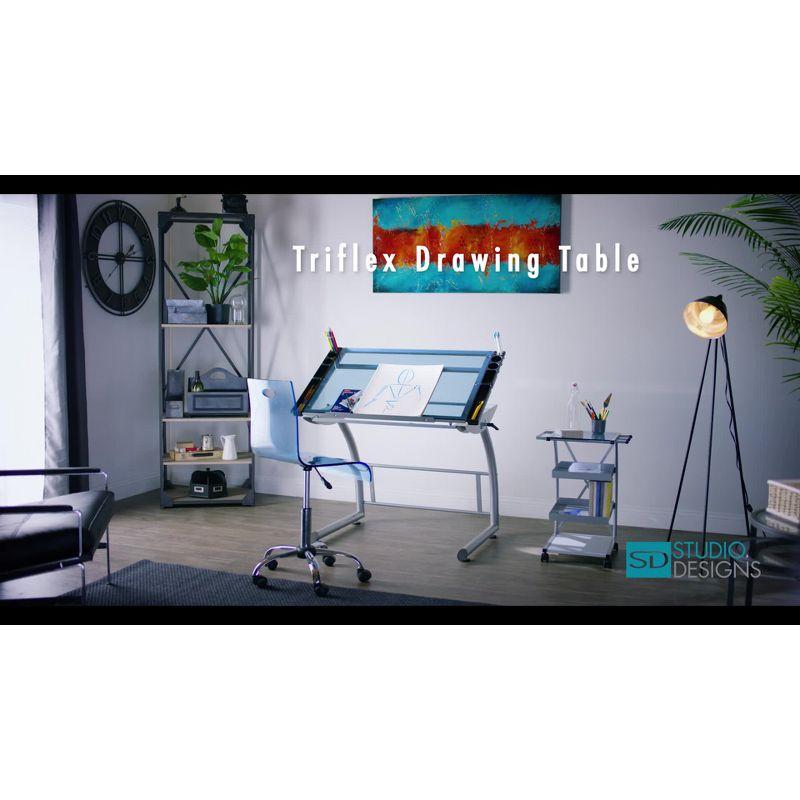 Inbox Zero Cournoyer Glass Top Metal Base Drafting Table