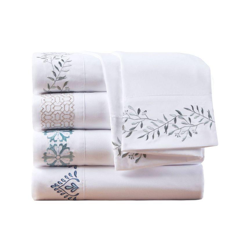 Embroidered Microfiber 4 PC Sheet Set