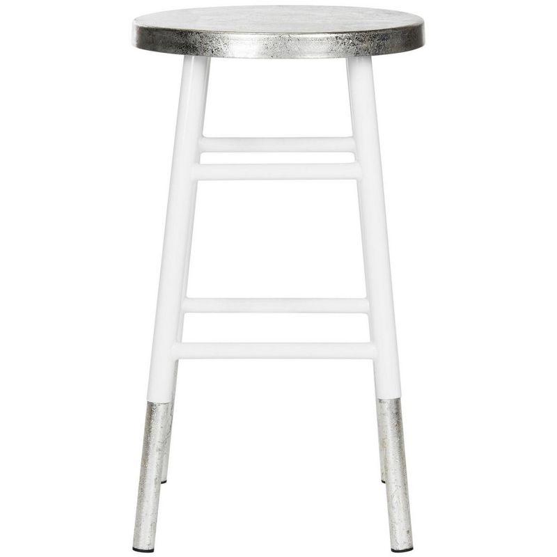 Kenzie Silver Dipped Counter Stool  - Safavieh