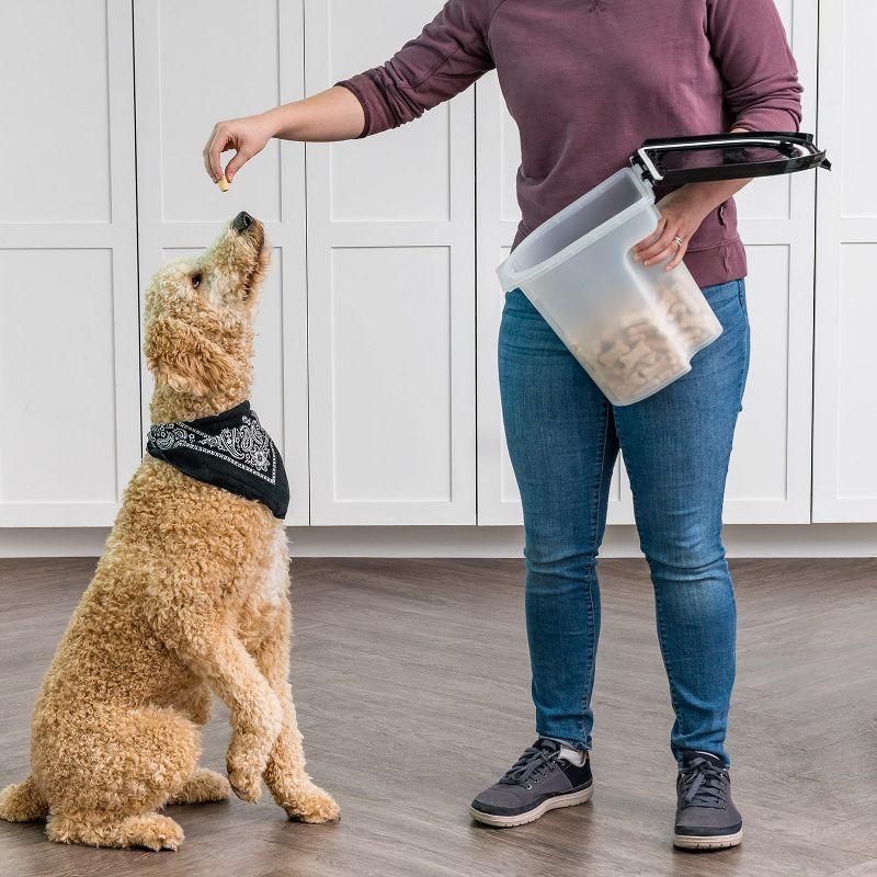 Clear and Black Airtight Plastic Pet Food Storage Container