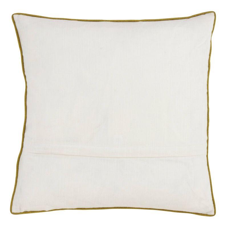 Saro Palms Collection Appliqued Cotton Reversible Throw Pillow