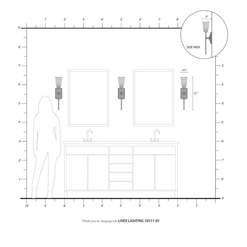 Livex Lighting Lawrenceville 1 - Light Sconce in  Antique Brass