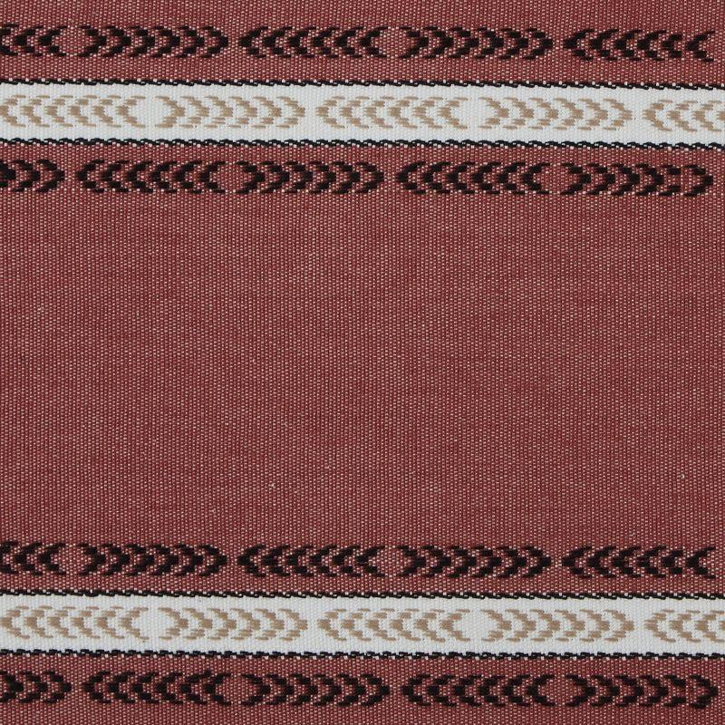 Design Imports  Clay Dobby Striped Fringe Ribbed Table Runner 14X72