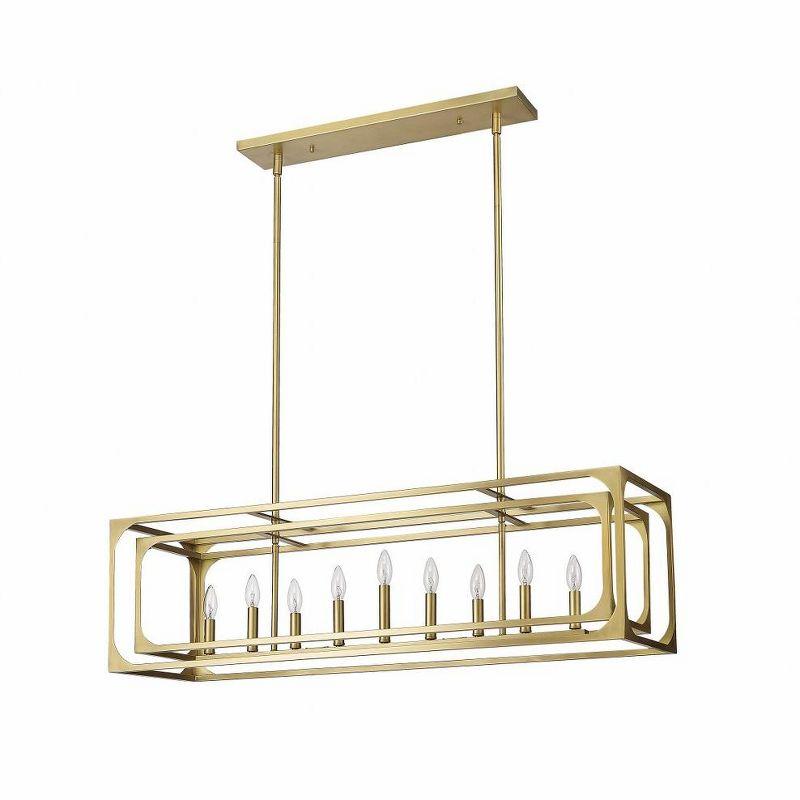 Easton 44'' Rubbed Brass 9-Light Linear Chandelier