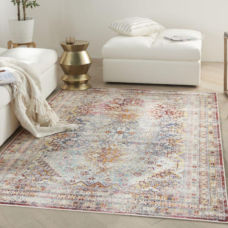 Bohemian Bliss Multicolor Synthetic 5'3" x 7'10" Transitional Area Rug