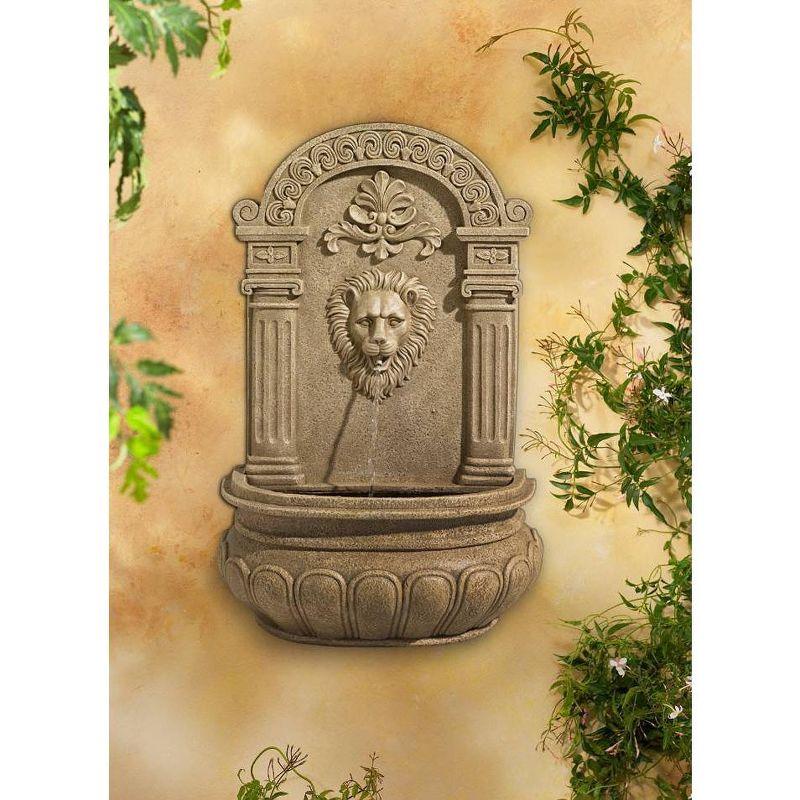 John Timberland Lion Face Rustic Outdoor Wall Water Fountain 31" Regal for Yard Garden Patio Home Deck Porch House Exterior Balcony Roof Relaxation