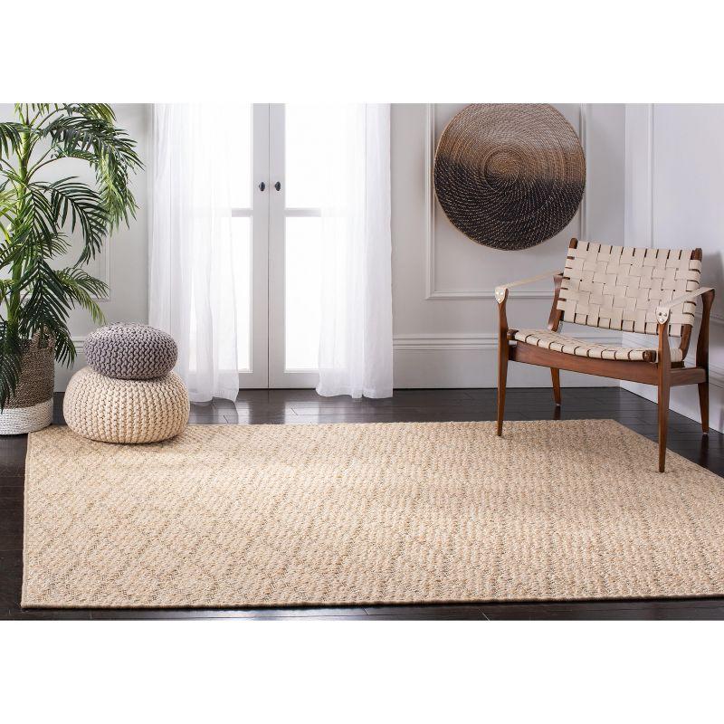 Beige Geometric Flat Woven Reversible Area Rug, 5' x 8'