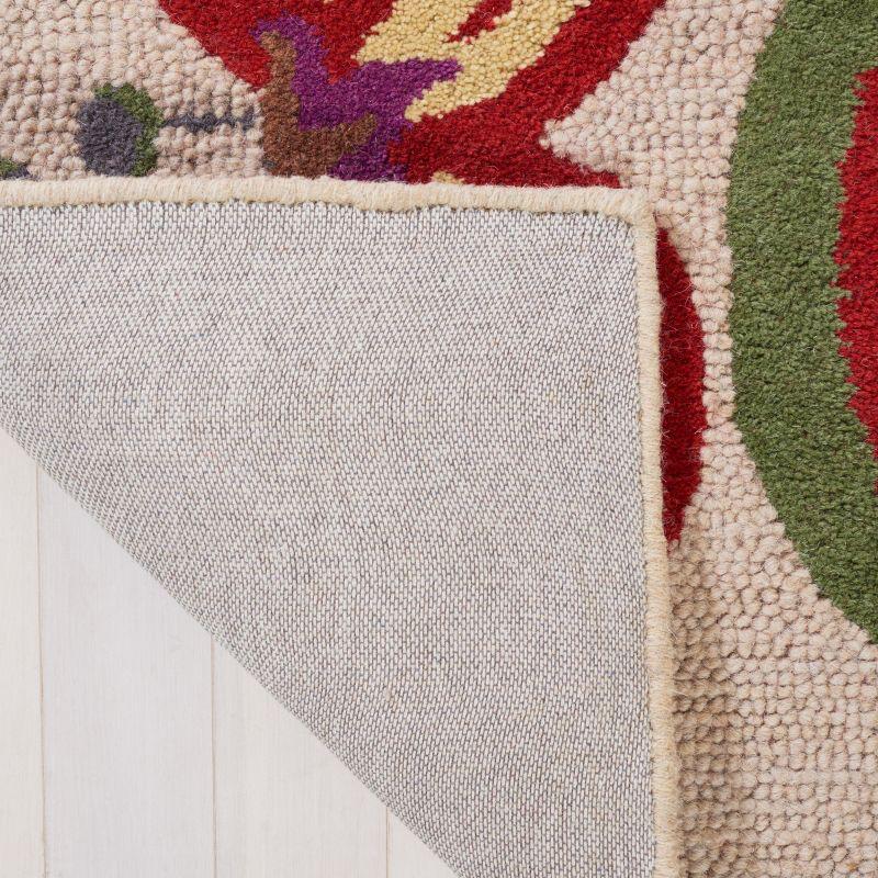 Blossom BLM680 Handmade Hooked Area Rug - Beige/Multi - 8' X 10' - Safavieh