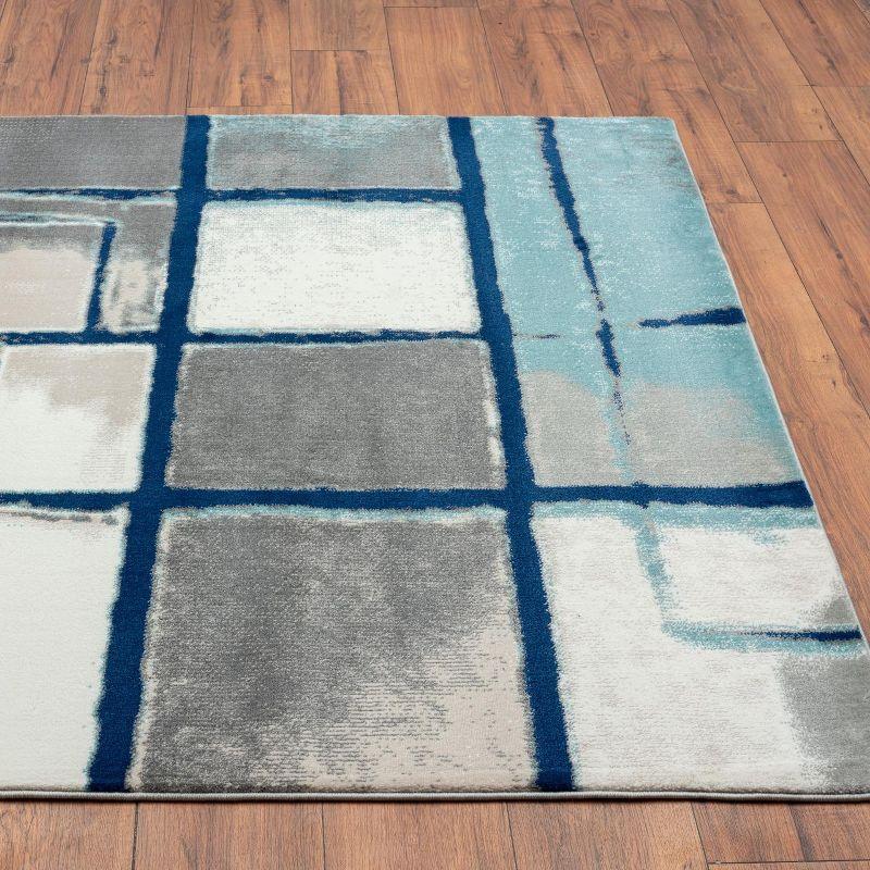Luxe Weavers Art Deco Geometric Area Rug, Blue 4x5