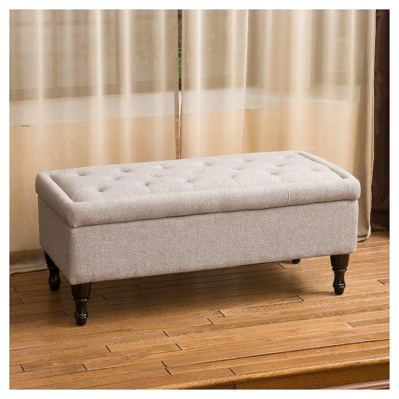 Chantelle Fabric Storage Ottoman Gray - Christopher Knight Home