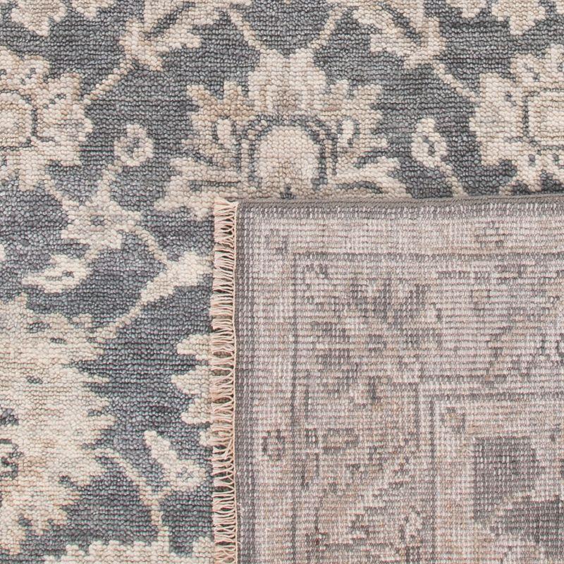 Samarkand SRK116 Hand Knotted Area Rug - Dark Grey/Beige - 6'x9' - Safavieh.