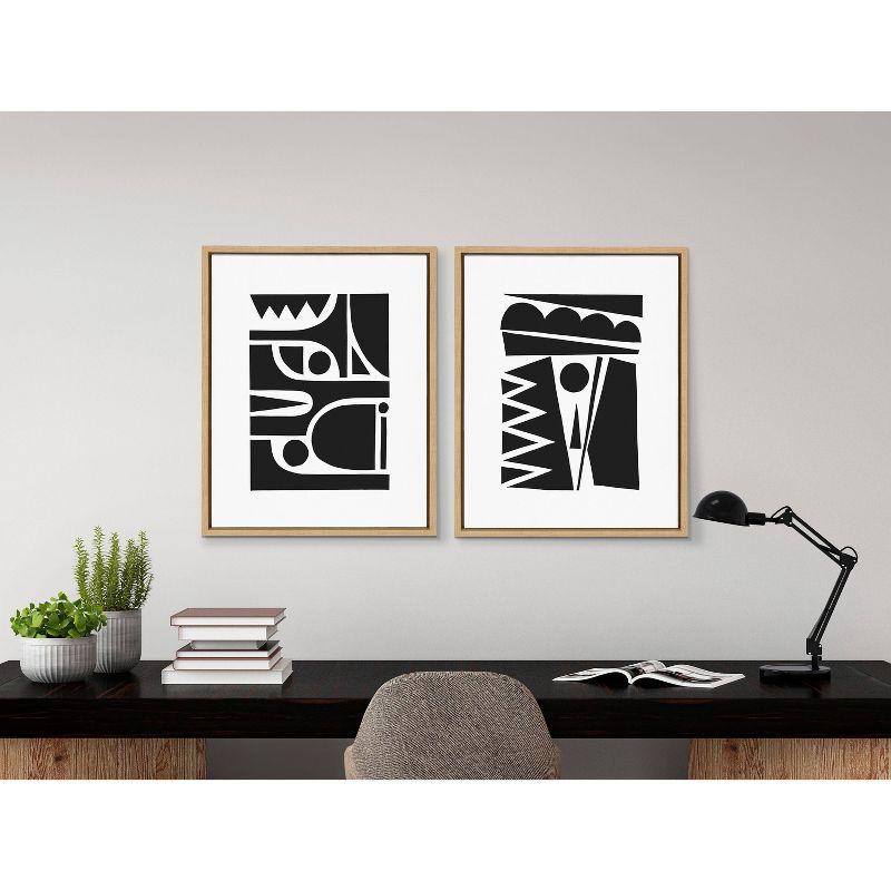 18" x 24" (Set of 2) Sylvie Geometric by Statement Goods Framed Wall Canvas Set - Kate & Laurel All Things Decor