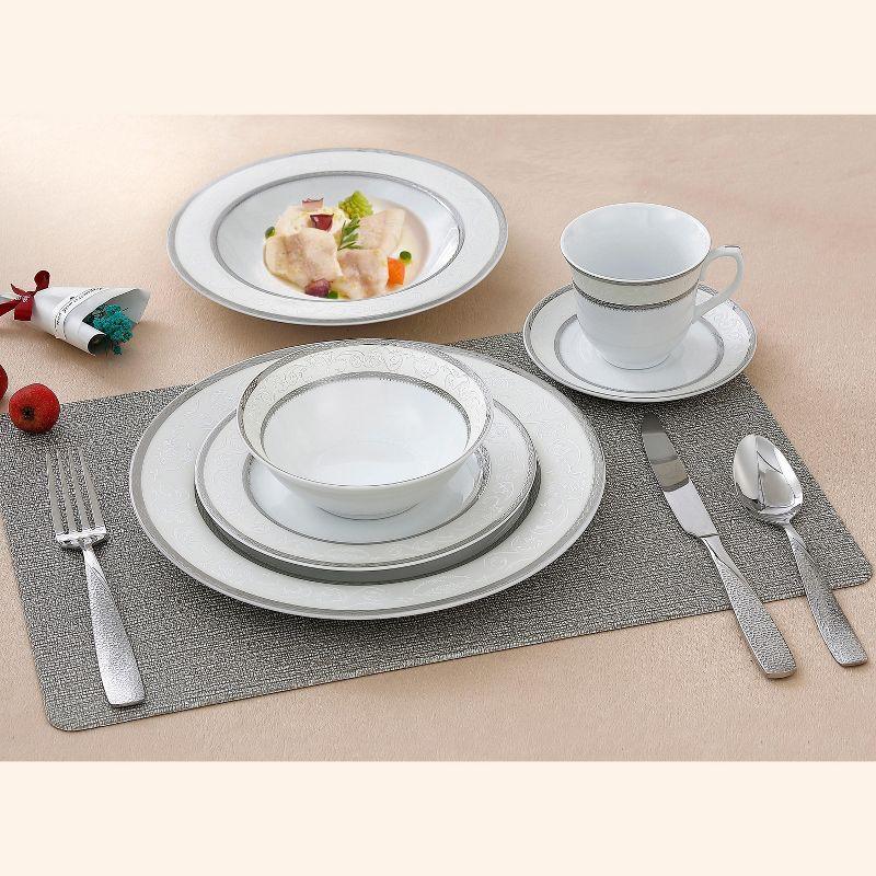 Lorren Home Trends 24 Piece Porcelain China Dinnerware Set - Service for 4