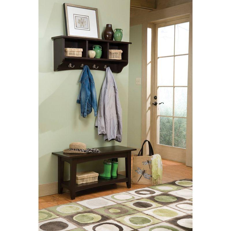 Shaker Cottage Brown Hall Tree with Storage Bench