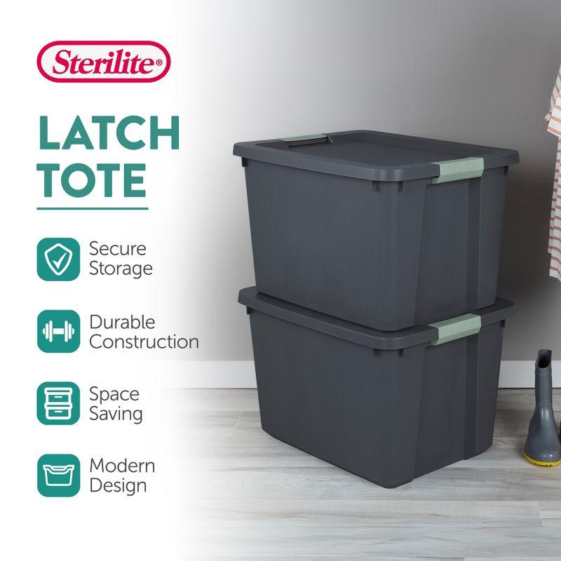Sterilite Sterilite 6 Pack 20 Gallon Latch Tote, Stackable Plastic Storage Bin Container (Set of 6)