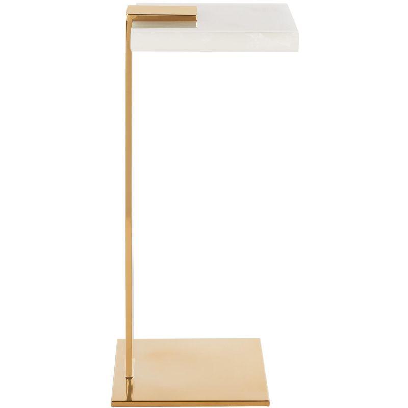 Mars Acrylic Drink Table - SFV3563B - White/Gold - Safavieh Couture