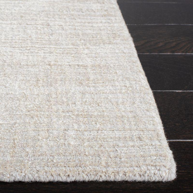 Hand-Knotted Beige Cotton Rectangular 6' x 9' Area Rug