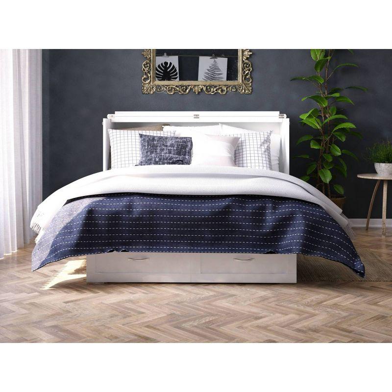 Queen Monroe Murphy Bed Chest with Memory Foam Mattress & USB Charger - AFI