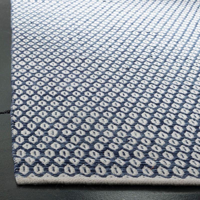 Off-White Geometric Flat Woven Wool Cotton Area Rug