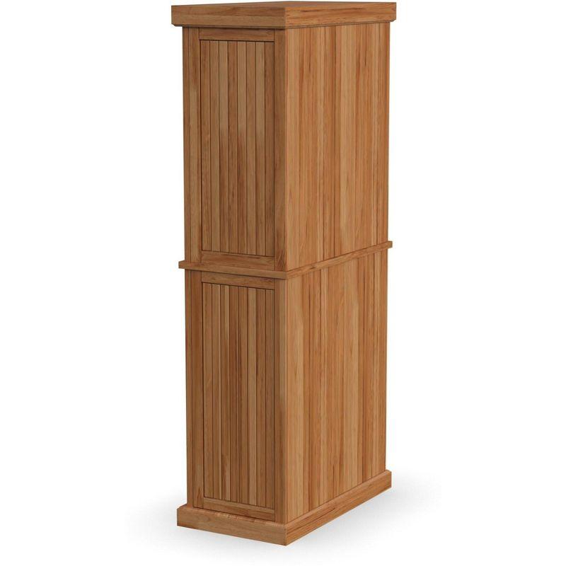 Natural Maple Hardwood Kitchen Storage Pantry with Adjustable Shelves