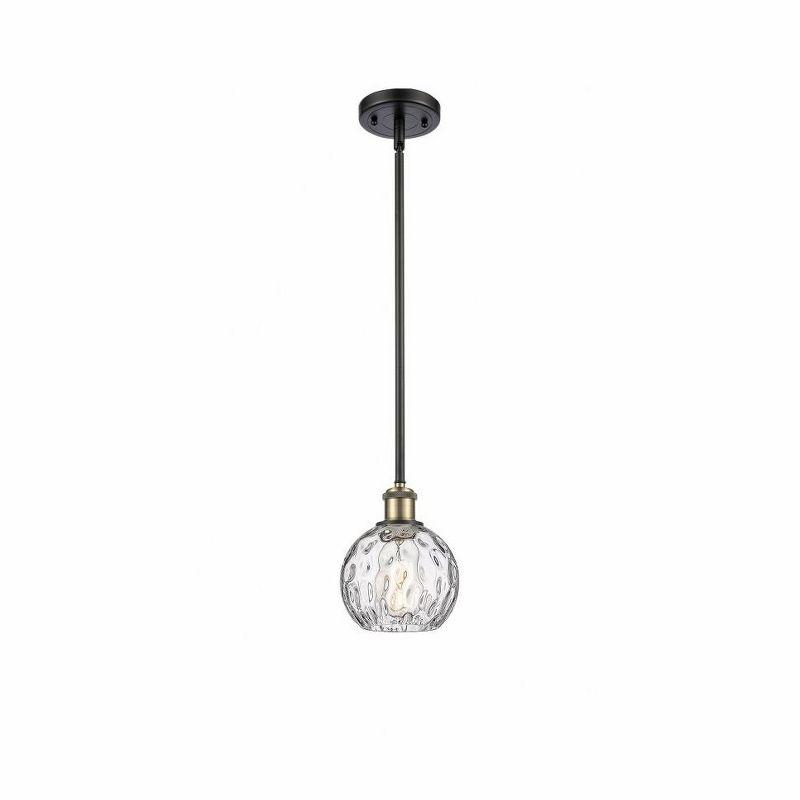 Athens Water Glass Mini Pendant in Black Antique Brass