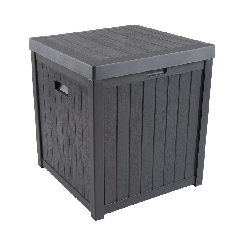 Storage Box - 50-Gallon Container for Patio Storage - Durable and Fade-Resistant Resin Deck Box - Outdoor Furniture by Pure Garden (Gray)